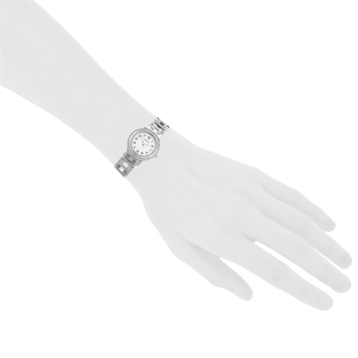 Hermes Clipper watch in stainless steel Ref:  CL4.210 Circa  2000 - Detail D1