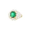 Vintage ring in yellow gold,  emerald and diamonds - 00pp thumbnail