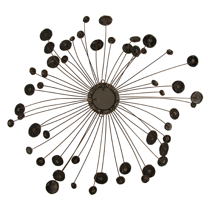 Atelier de Line Vautrin, miroir d'après le modèle "Ombelle", en talosel beige et miroirs mordorés - Detail D2