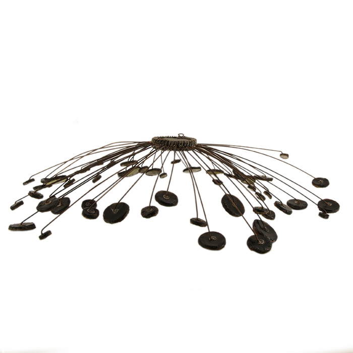 Atelier de Line Vautrin, miroir d'après le modèle "Ombelle", en talosel beige et miroirs mordorés - Detail D3