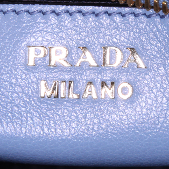 Sac cabas Prada en cuir bleu-ciel - Detail D3