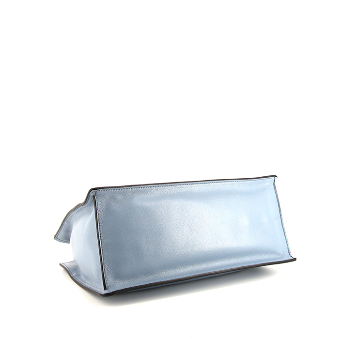 Sac cabas Prada en cuir bleu-ciel - Detail D4