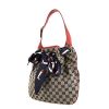 Gucci Vintage handbag in beige and blue monogram canvas and red leather - 00pp thumbnail