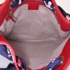 Gucci Vintage handbag in beige and blue monogram canvas and red leather - Detail D2 thumbnail