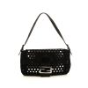 Fendi Baguette handbag in black canvas and black leather - 360 thumbnail
