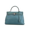Hermes Kelly 35 cm handbag in blue jean togo leather - 360 thumbnail