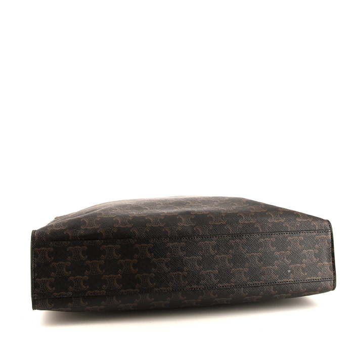 Sac cabas Celine Vertical en toile Triomphe marron - Detail D4