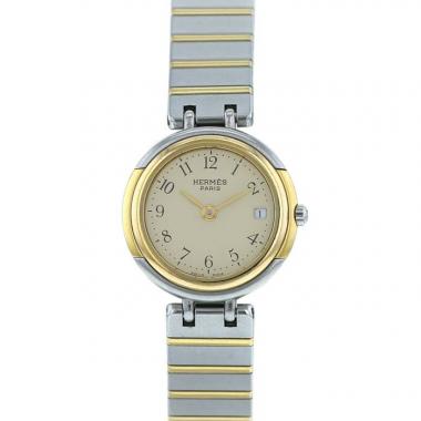 Orologio Hermès Windsor in acciaio e oro placcato Circa  1990