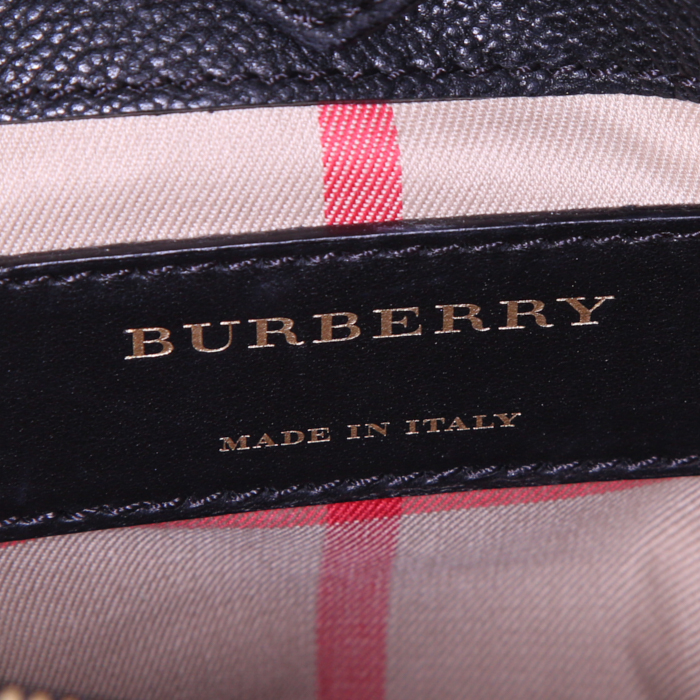 Sac bandoulière Burberry en cuir noir - Detail D4