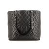 Sac bandoulière Chanel  Shopping PTT en cuir grainé matelassé noir - 360 thumbnail