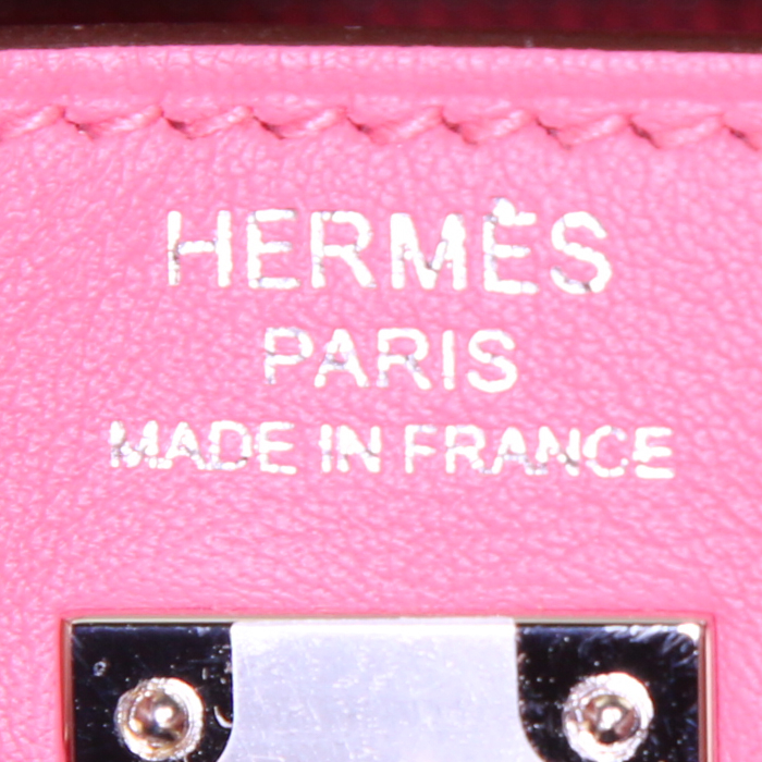 Hermès Kelly 25 cm handbag in azalea pink Swift leather - Detail D4