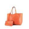Shopping bag Goyard Saint-Louis modello medio in tela monogram cerata arancione e pelle arancione - 00pp thumbnail