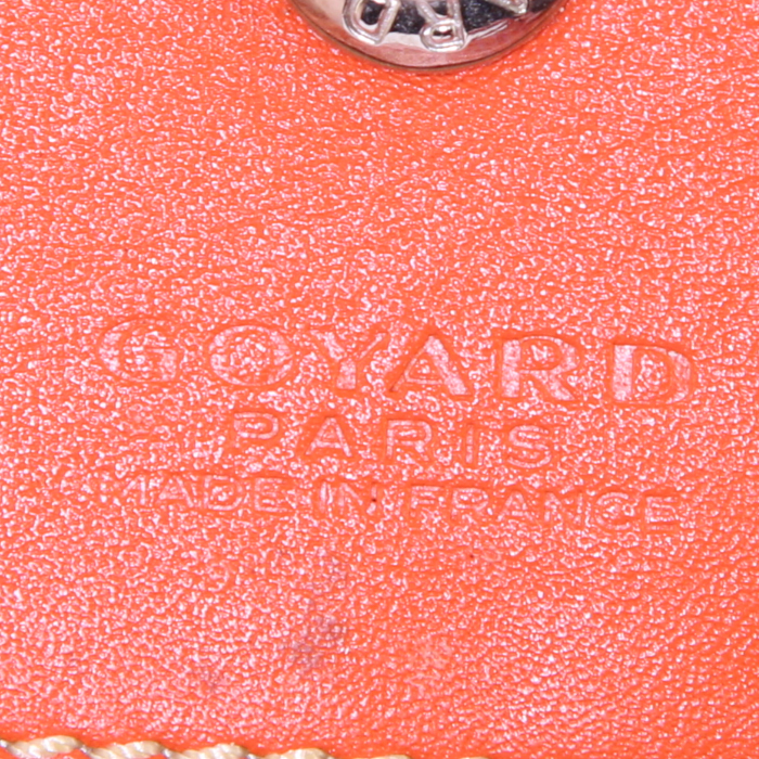 Sac cabas Goyard Saint-Louis moyen modèle en toile monogram enduite orange et cuir orange - Detail D3