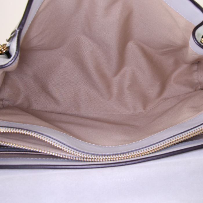 Borsa Chloé Faye Day in pelle blu cadetto - Detail D3