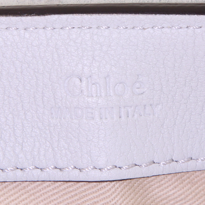 Chloé Faye Day handbag in grey blue leather - Detail D4