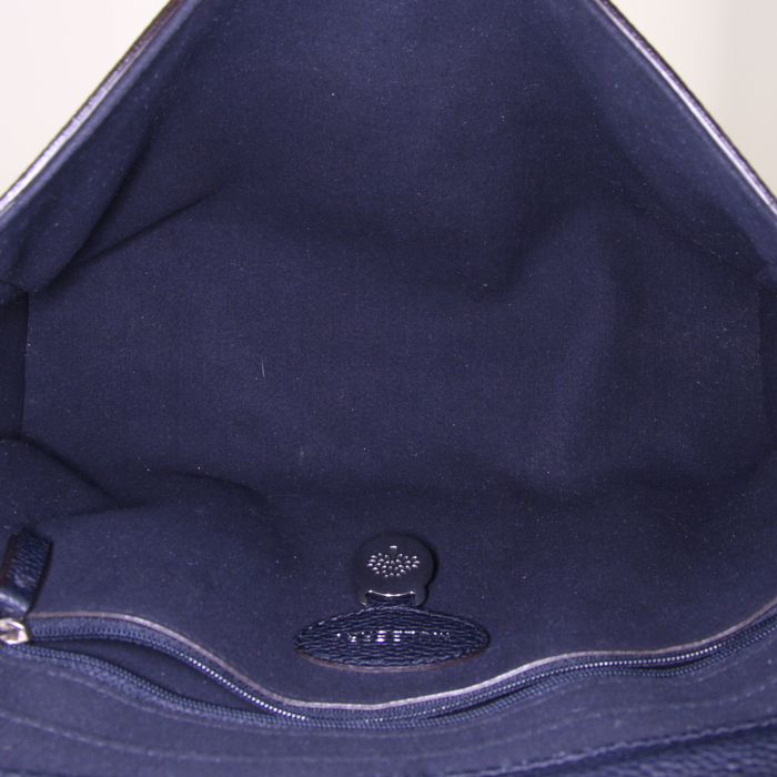 Sac bandoulière Mulberry Lily en cuir grainé bleu - Detail D3