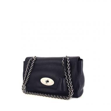 Borsa a tracolla Mulberry Lily in pelle martellata blu