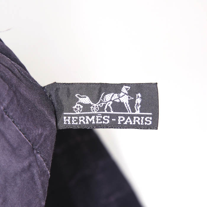 Sac cabas Hermès  Amedaba en toile bleue et cuir gold - Detail D3