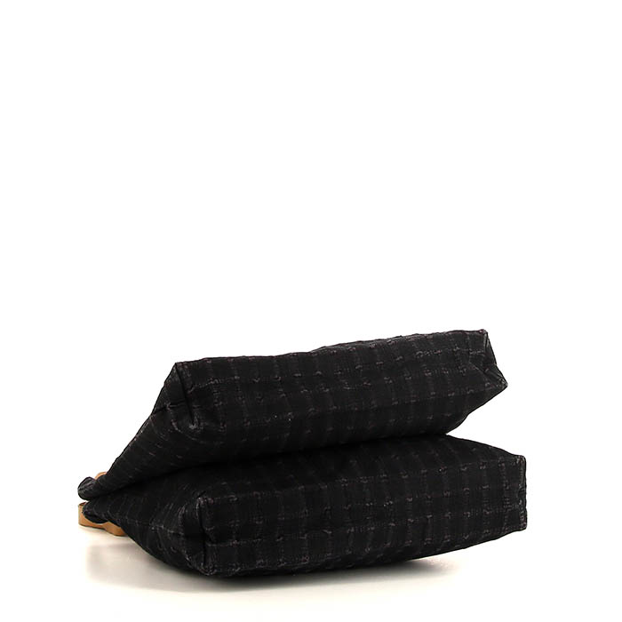 Hermès  Amedaba shopping bag  in blue canvas  and gold leather - Detail D4