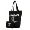 Sac cabas Chanel Shopping en toile siglée noire - 00pp thumbnail