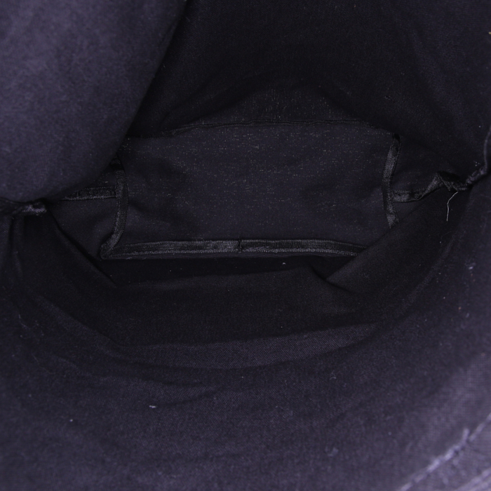 Chanel Shopping shopping bag in black logo canvas - Detail D2