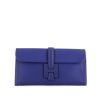 Hermes Jige pouch in blue Swift leather - 360 thumbnail