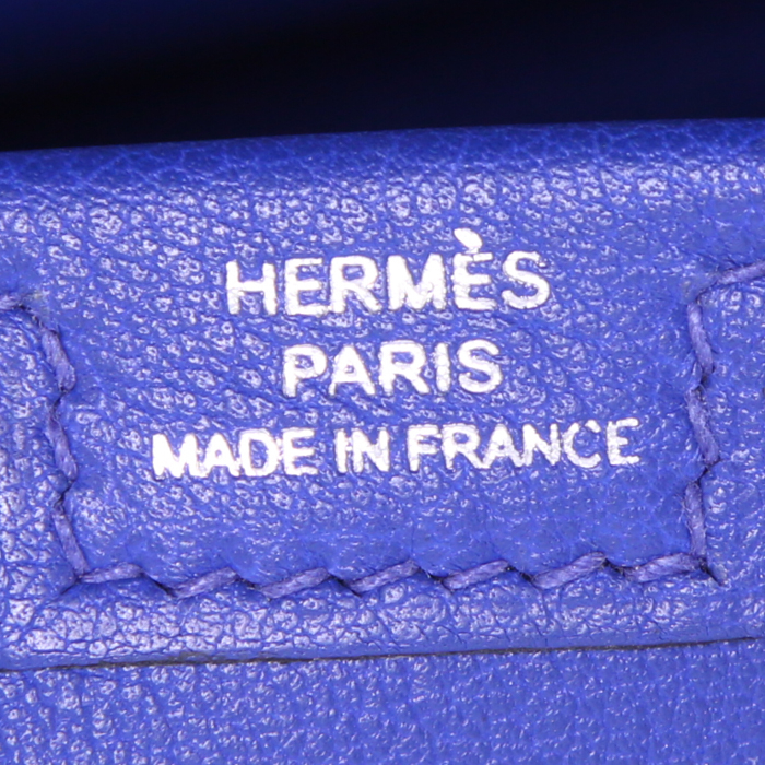 Pochette Hermes Jige in pelle Swift blu - Detail D3