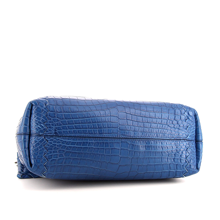 Bolso bandolera Bottega Veneta Olimpia en cocodrilo azul - Detail D5