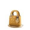 Dior Lady Dior mini shoulder bag in yellow mustard leather cannage - 00pp thumbnail