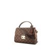 Louis Vuitton Croisette shoulder bag in ebene damier canvas and brown leather - 00pp thumbnail