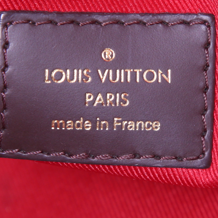 Borsa a tracolla Louis Vuitton Croisette in tela a scacchi ebana e pelle marrone - Detail D4