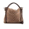 Louis Vuitton Ixia handbag in brown monogram suede and brown leather - 360 thumbnail