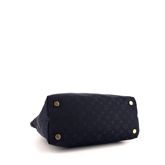 Louis Vuitton Lockit  handbag in blue monogram canvas and navy blue patent leather - Detail D4