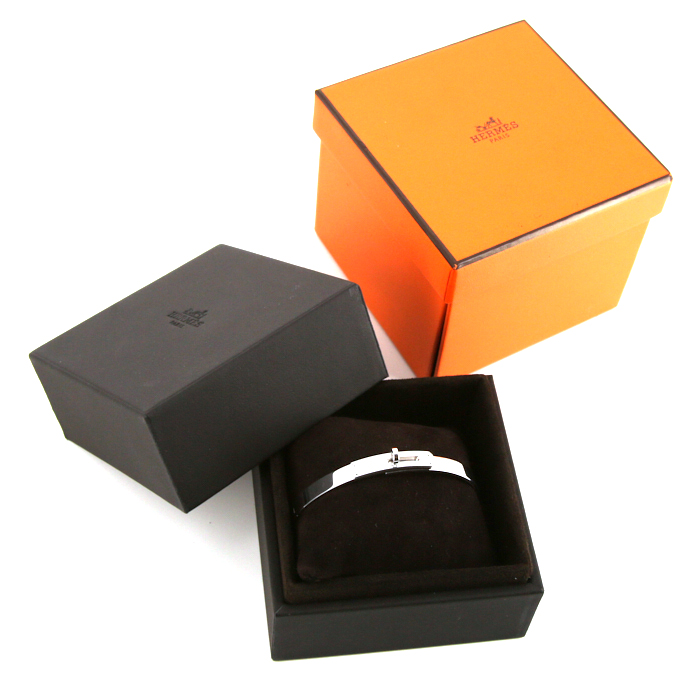 Bracciale Hermès Kelly in oro bianco e diamanti - Detail D2