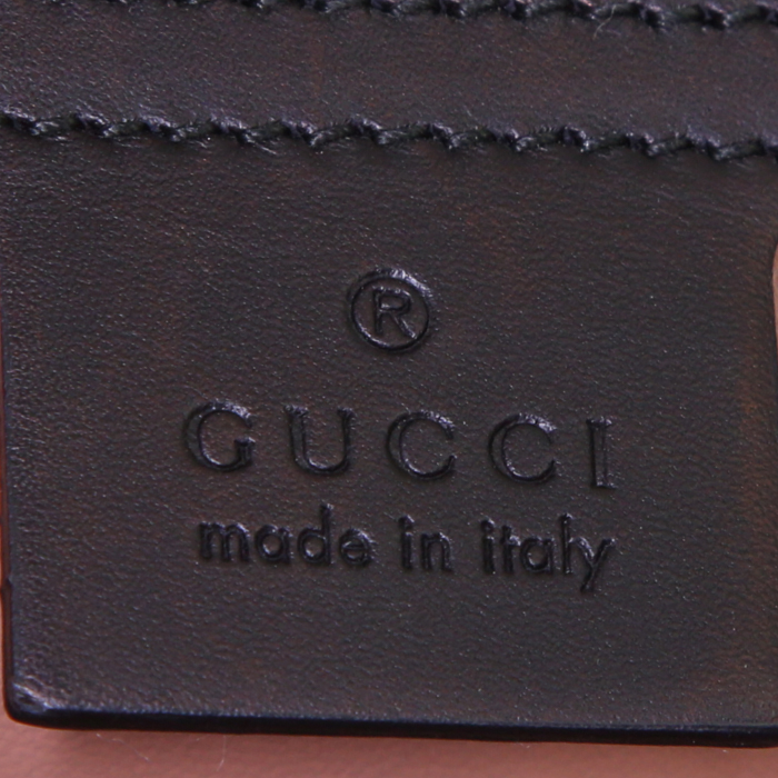 Borsa Gucci Bamboo in pelle nera e pitone rosso - Detail D4