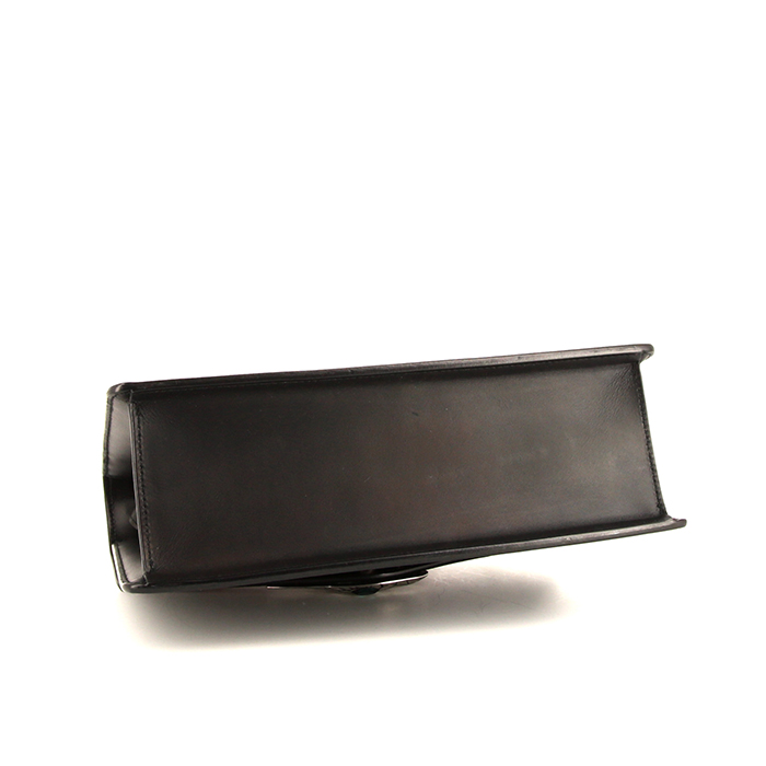 Sac à main Gucci Bamboo en cuir noir et python rouge - Detail D5