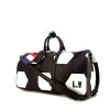 Louis Vuitton Keepall 50 cm travel bag in black epi leather and white smooth leather - 00pp thumbnail