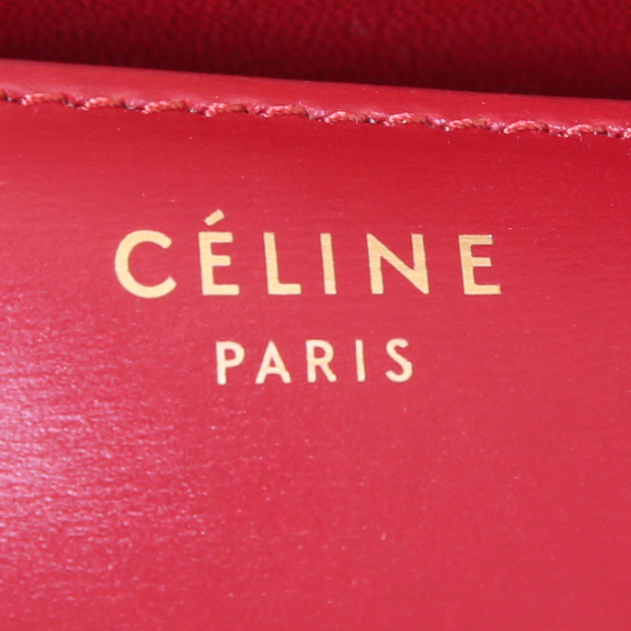 Céline Classic Box shoulder bag in red box leather - Detail D3
