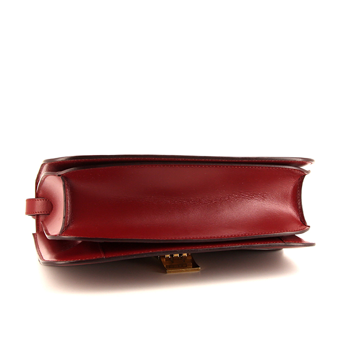 Sac bandoulière Céline Classic Box en cuir box rouge - Detail D4