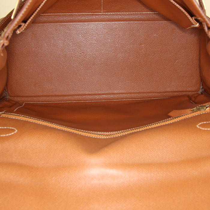 Borsa Hermès  Kelly 35 cm in pelle Courchevel gold - Detail D3