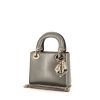 Dior Lady Dior mini shoulder bag in grey leather - 00pp thumbnail