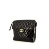 Chanel Vintage backpack in black patent quilted leather - 00pp thumbnail