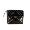 Chanel Vintage backpack in black patent quilted leather - 360 thumbnail