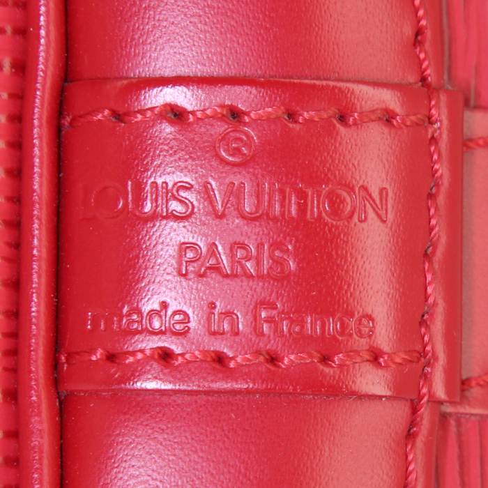 Shopping bag Louis Vuitton petit Noé in pelle Epi rossa - Detail D3