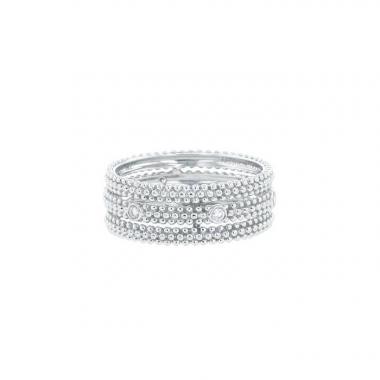 Anello Mauboussin Le Premier Jour modello grande in oro bianco e diamanti