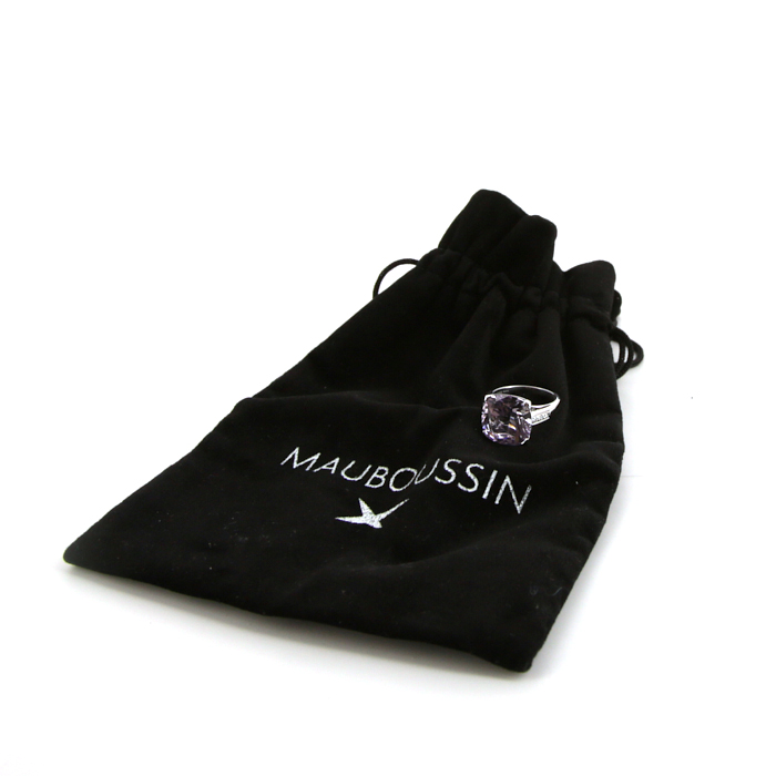 Anello Mauboussin Gueule d'Amour in oro bianco,  diamanti e ametista - Detail D2