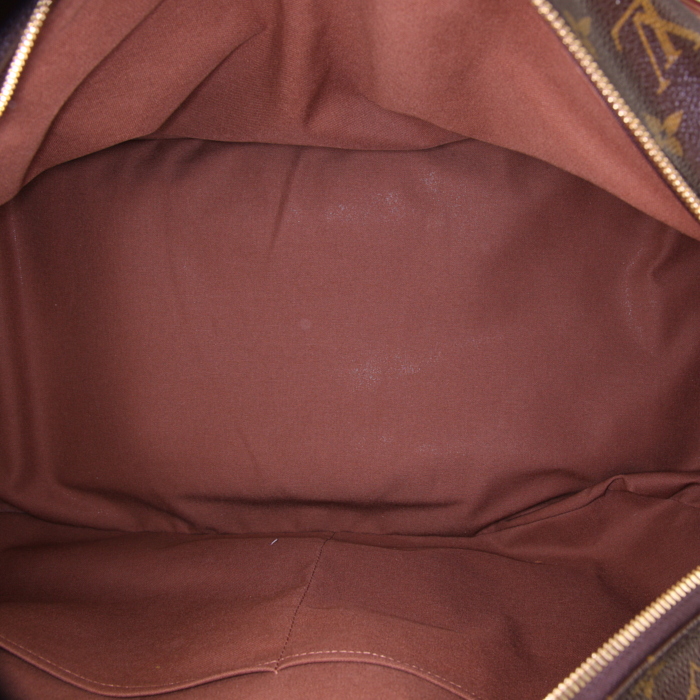 Sac de voyage Louis Vuitton Eole en toile monogram marron et cuir naturel - Detail D3