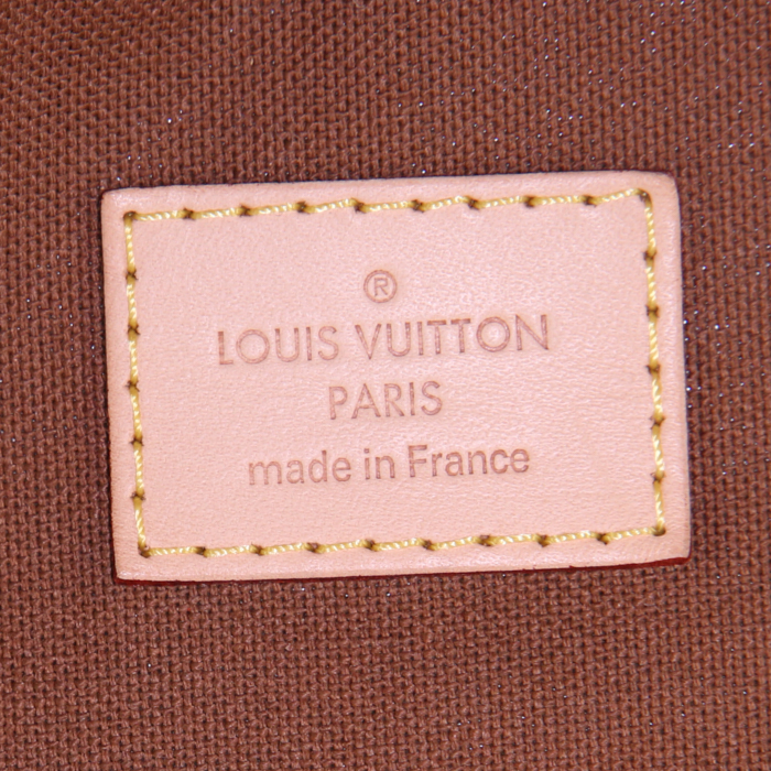 Sac de voyage Louis Vuitton Eole en toile monogram marron et cuir naturel - Detail D4