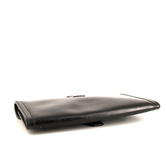 Pochette Hermes Jige en cuir box noir - Detail D4