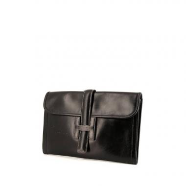 Hermes Jige pouch in black box leather